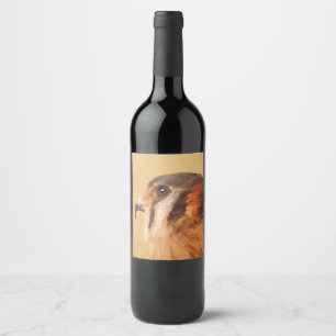 Étiquette Pour Bouteilles De Vin Peinture américaine Kestrel - Art original pour oi