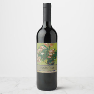 Étiquette Pour Bouteilles De Vin Peinture de fleurs d'oléandre par Vincent Van Gogh