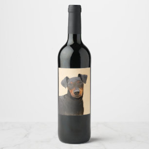 Étiquette Pour Bouteilles De Vin Peinture de Manchester Terrier Art Animalier Origi
