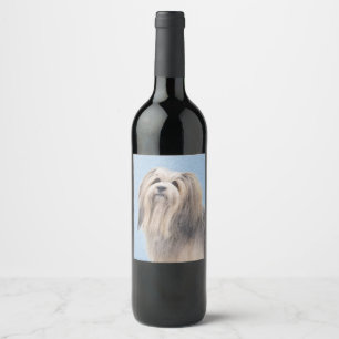 Étiquette Pour Bouteilles De Vin Peinture Havanaise (Argent) - Cute Original Chien
