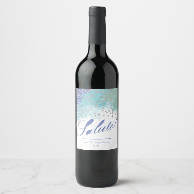 Étiquette Pour Bouteilles De Vin Peinture moderne, salut ! (Devant)
