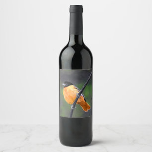 Étiquette Pour Bouteilles De Vin Peinture Oriole - Art Oiseau Original