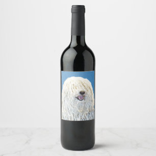 Étiquette Pour Bouteilles De Vin Peinture Puli - Cute Original Chien Art