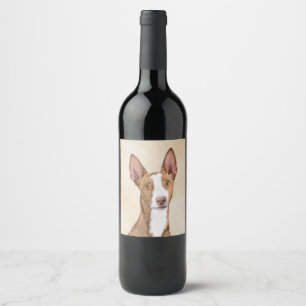 Étiquette Pour Bouteilles De Vin Peinture sur poitrine d'Ibiza - Joli art original