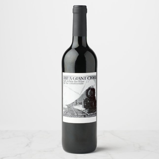 Étiquette Pour Bouteilles De Vin Pennsylvania Railroad Broadway Limited 1928 (Devant)