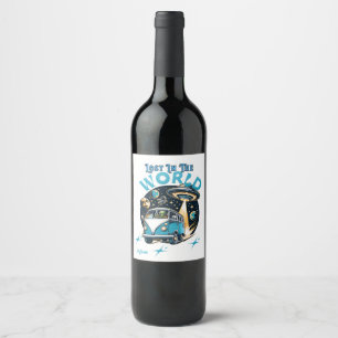 Étiquette Pour Bouteilles De Vin Perdez-vous dans le mot avec ce magnifique