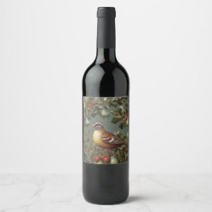 Étiquette Pour Bouteilles De Vin Perdrix dans un poirier