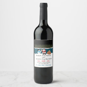 Étiquette Pour Bouteilles De Vin Père Noël Cadeau Au Étiquette De Vin Snowman