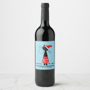 Étiquette Pour Bouteilles De Vin Père Noël Claws Étiquette du vin de Noël