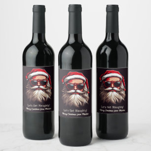 Étiquette Pour Bouteilles De Vin Père Noël Grumpy Texte Personnalisé