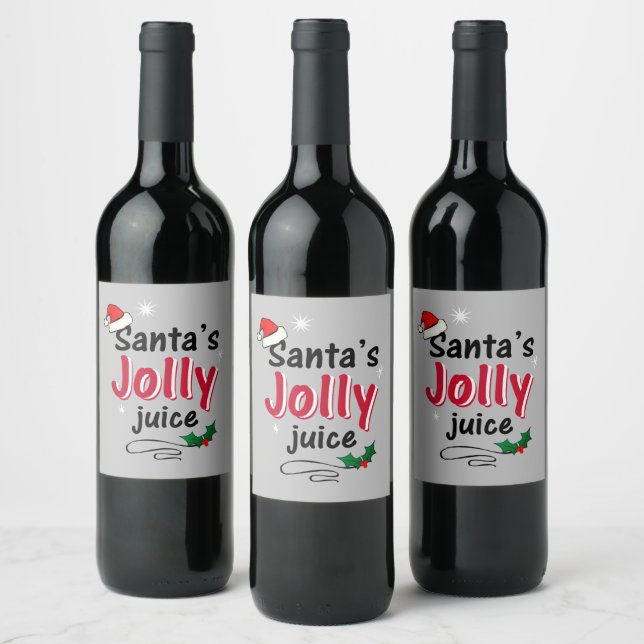 Étiquette Pour Bouteilles De Vin Père Noël Jolly Jolly Jolly Noël Cheer Vin bouteil (Bouteilles)