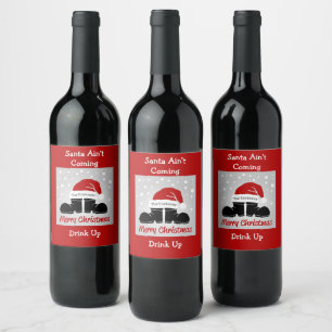 Étiquette Pour Bouteilles De Vin Père Noël ne va pas boire un verre ensemble de Éti