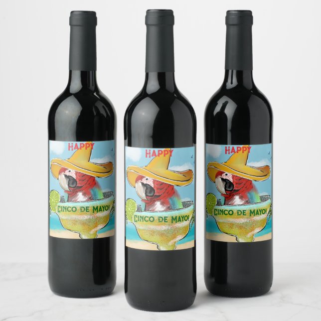 Étiquette Pour Bouteilles De Vin Perroquet (Bouteilles)