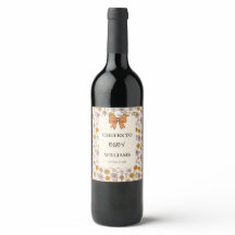 Personalized Cheers to Baby Boho Wine Label
