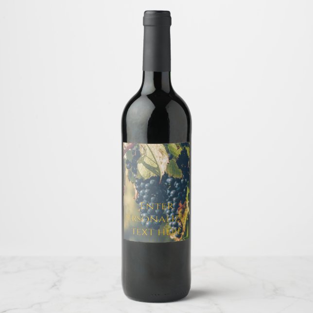 Étiquette Pour Bouteilles De Vin Personalized Photo & Text  (Devant)