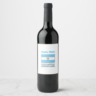 Étiquette Pour Bouteilles De Vin Personnalisation bleue du drapeau argentin et de l