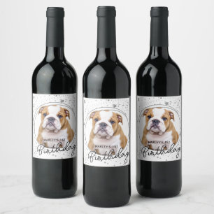 Étiquette Pour Bouteilles De Vin Personnalisé Animal Photo Parties scintillant Arge