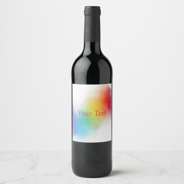 Étiquette Pour Bouteilles De Vin Personnalisé Modèle moderne arc-en-ciel Abstrait c (Devant)