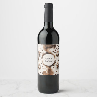 Étiquette Pour Bouteilles De Vin Personnalisé Nom Fun Café Thème : Vin Étiquette