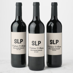 Étiquette Pour Bouteilles De Vin Personnalisé SLP Voix Langue Pathologiste Cadeau