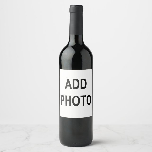 Étiquette Pour Bouteilles De Vin Personnaliser Ajouter un nom Photo ou oeuvre d'art (Devant)