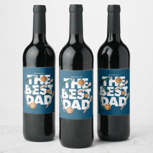 Étiquette Pour Bouteilles De Vin Personnaliser la Fête des pères heureuse Le meil