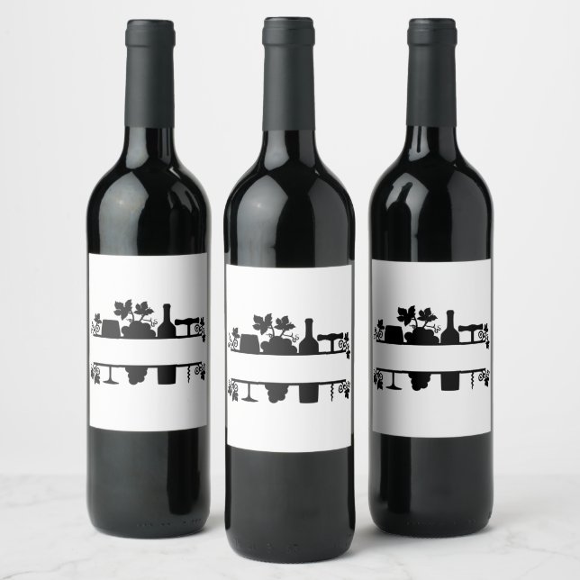 Étiquette Pour Bouteilles De Vin Personnaliser Vin Frame Monogramme (Bouteilles)