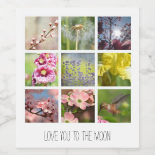 Étiquette Pour Bouteilles De Vin Personnalized Text and Photo Collage