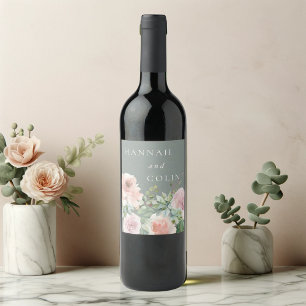 Étiquette Pour Bouteilles De Vin Pétales et succulents d'arrosage Mal botanique