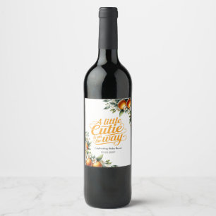 Étiquette Pour Bouteilles De Vin Petit Bébé Orange Mignon Baptême Personnalisé