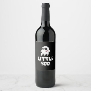 Étiquette Pour Bouteilles De Vin Petit Boo dans un graphique cool d'Halloween