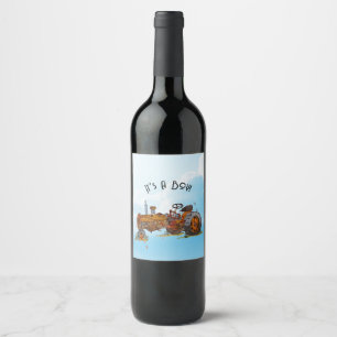 Étiquette Pour Bouteilles De Vin Petit Conducteur En Chemin