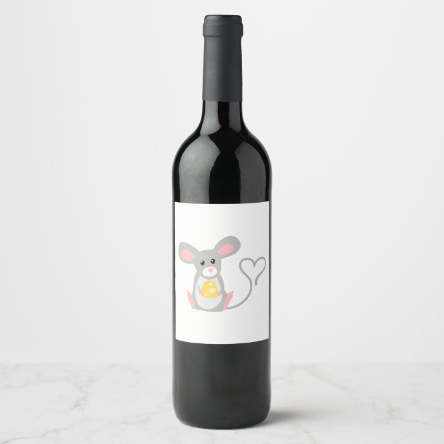 Étiquette Pour Bouteilles De Vin Petite souris (Devant)