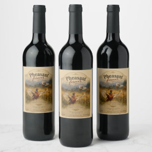 Étiquette Pour Bouteilles De Vin Pheasant Forever – Art de la faune de chasse en ha
