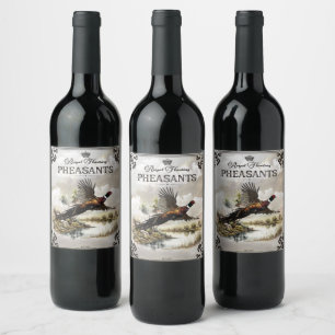 Étiquette Pour Bouteilles De Vin Phéasants, Chasse royale