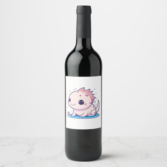 Étiquette Pour Bouteilles De Vin philosophe axolotal mignon (Devant)