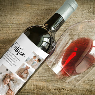 Étiquette Pour Bouteilles De Vin Photo Collage Moderne Avec Père Meilleur Devis Cad