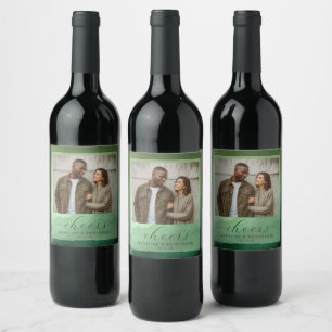 Étiquette Pour Bouteilles De Vin Photo Contemporain Vert Joyeux