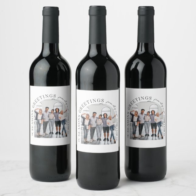 Étiquette Pour Bouteilles De Vin Photo d'architecture moderne d'entreprise Noël (Bouteilles)