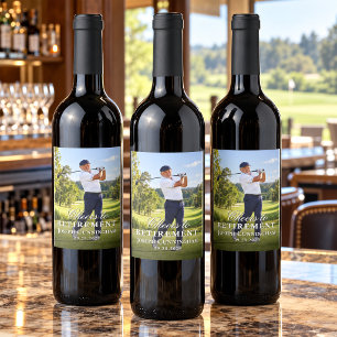 Étiquette Pour Bouteilles De Vin Photo de golf pour la retraite