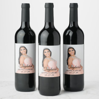 Étiquette Pour Bouteilles De Vin Photo de la robe Quinceanera