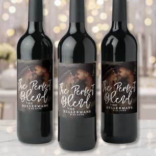 Étiquette Pour Bouteilles De Vin Photo de mariage Perfect Blend