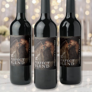 Étiquette Pour Bouteilles De Vin Photo de mariage Perfect Blend