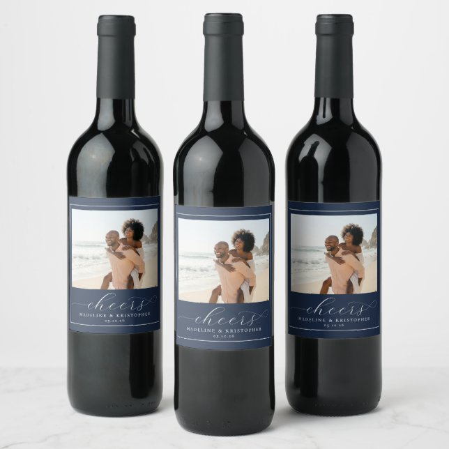 Étiquette Pour Bouteilles De Vin Photo de plage navale joyeuse (Bouteilles)