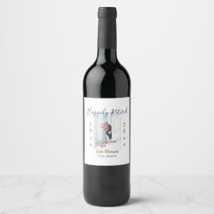 Étiquette Pour Bouteilles De Vin photo de retraite heureuse 19XX-20XX ANS DE SERVIC
