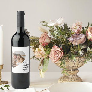 Étiquette Pour Bouteilles De Vin Photo Famille Couple Moderne & Citation Famille Ca