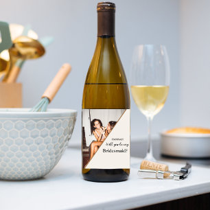 Étiquette Pour Bouteilles De Vin Photo moderne Bridesmaid Proposition Serez-vous mo