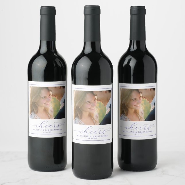 Étiquette Pour Bouteilles De Vin Photo Moderne Pastel Joyeux (Bouteilles)