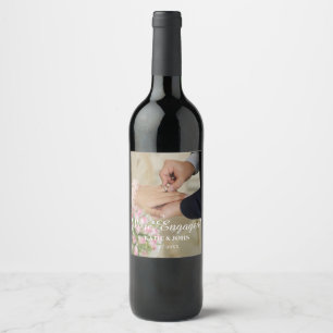 Étiquette Pour Bouteilles De Vin Photo personnalisé Nous sommes fiancés Faveurs de