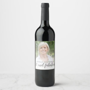 Étiquette Pour Bouteilles De Vin Photo personnalisée 50 ans et Incroyable Fête d'an